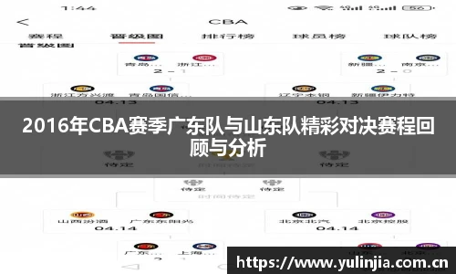 2016年CBA赛季广东队与山东队精彩对决赛程回顾与分析